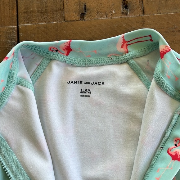 Janie and jack blue flamingo long sleeve swim suit - Picture 3 of 8